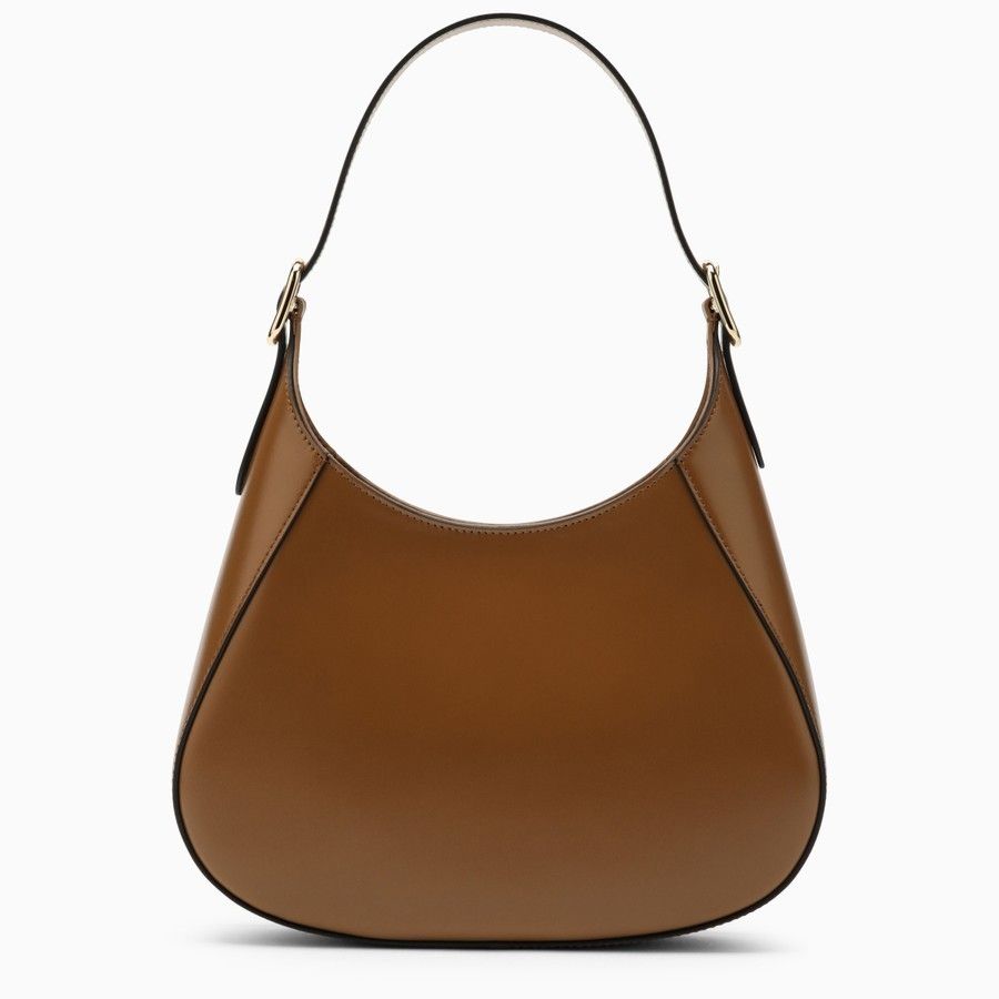プラダ クレオブラウンレザーショルダーバッグ (PRADA