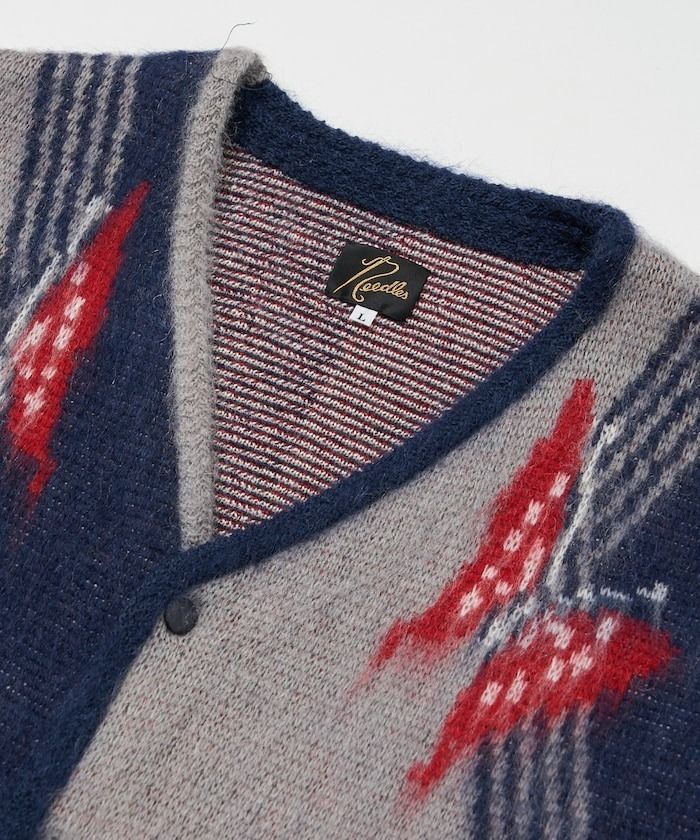Needles】モヘア カーディガン Vネック 長袖 navy すぐ届く