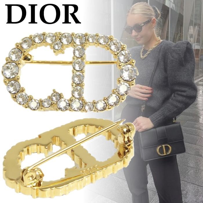国内直営**DIOR** CLAIR D LUNE ブローチ メタル & クリスタル