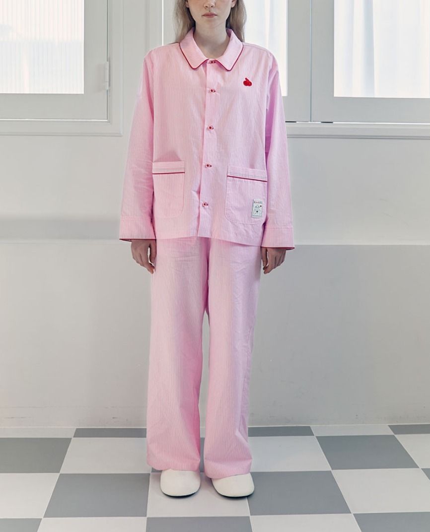 ☆人気☆【KIRSH】☆CHERRY HOLIDAY STRIPE PAJAMAS SE.T☆ ☆送料・関税込☆KIRSH☆CHERRY HOLIDAY STRIPE PAJAMAS SET
