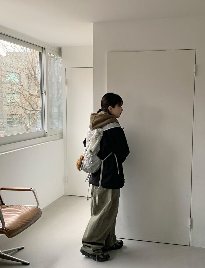 【BAON】[unisex] Btem cotton wide pants B91xZ Men Sweatpants Linen Straight Leg Pants Spring/Summer