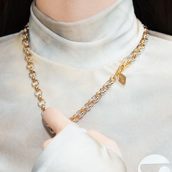 【VINTAGE HOLLYWOOD】Round Mix Chain Necklace★送料・関税込 VINTAGE HOLLYWOOD】Round Mix Chain Necklace☆送料・関税込