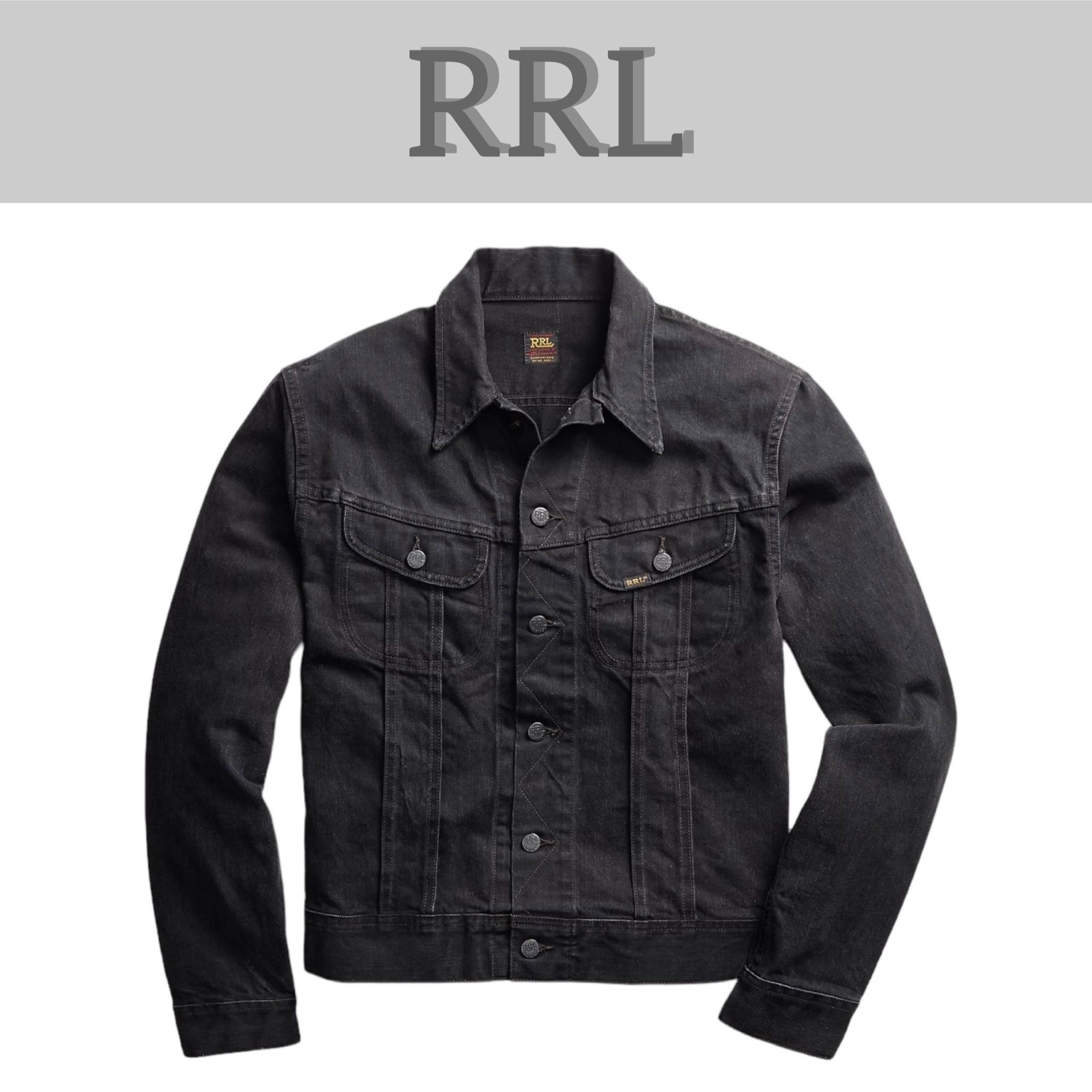 上質☆RRL Worn-In ブラック デニム トラッカー ジャケット (RRL ...