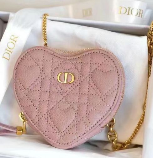 メロコトンピンクのハート】DIOR CARO チェーン ハートポーチ