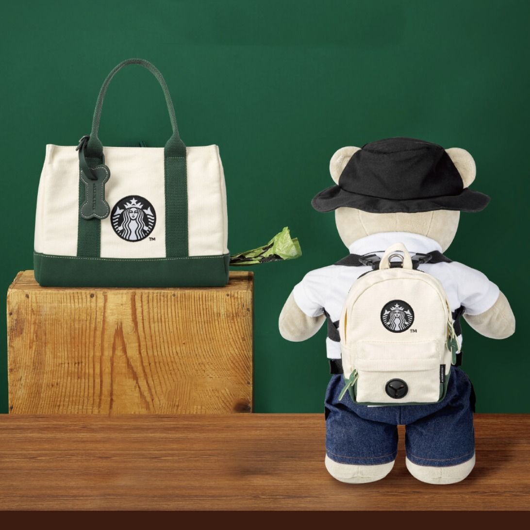 定率割引 往復 韓国スタバ】限定版☆ (Starbucks/トート Set Bag Family Cream バッグ