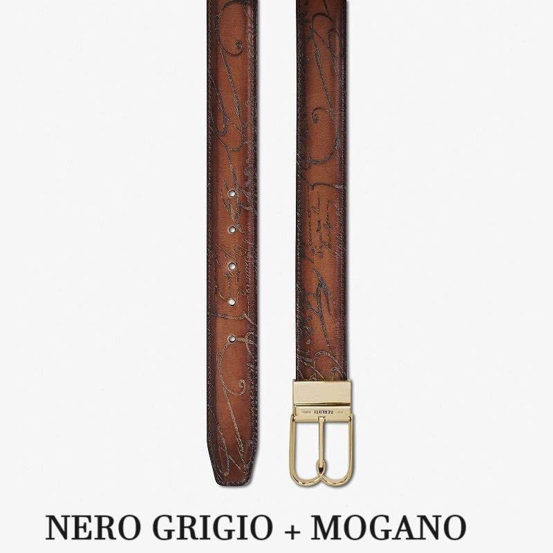 BERLUTI】B ボリュート スクリット 35mm リバーシブルベルト