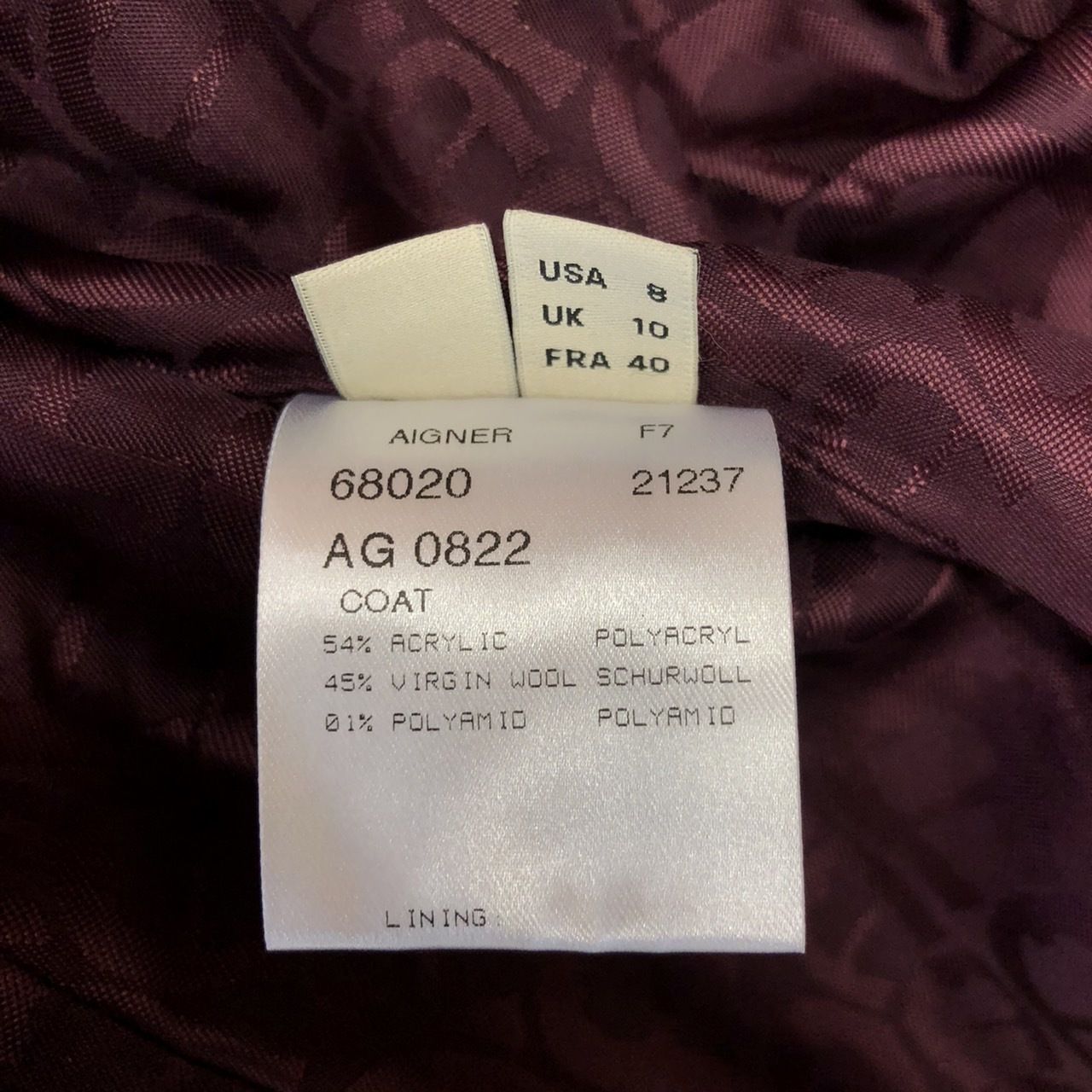 【国内発送】Aigner ステンカラーコート 袖短め ベルト付き 国内発送】Aigner ステンカラーコート 袖短め ベルト付き