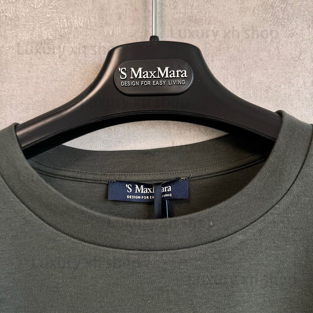 ☆24SS☆ S Max Mara QUIETO ロゴ付き コットン 半袖 Tシャツ (S