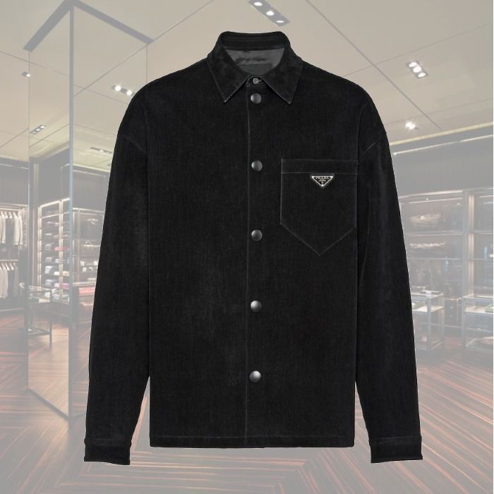 23AW】新作 ストレッチ コットンシャツ ◇プラダ◇人気 (PRADA