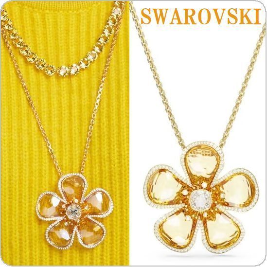 SWAROVSKI スワロフスキー ネックレス 花 フラワー ライン