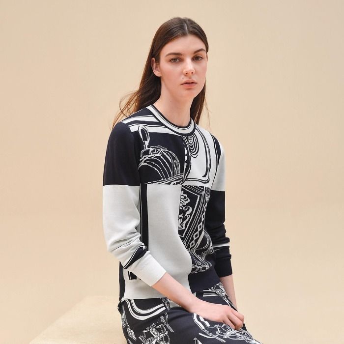 24SS 日本未発売 【HERMES】美しいシルクニット 長袖 入手困難