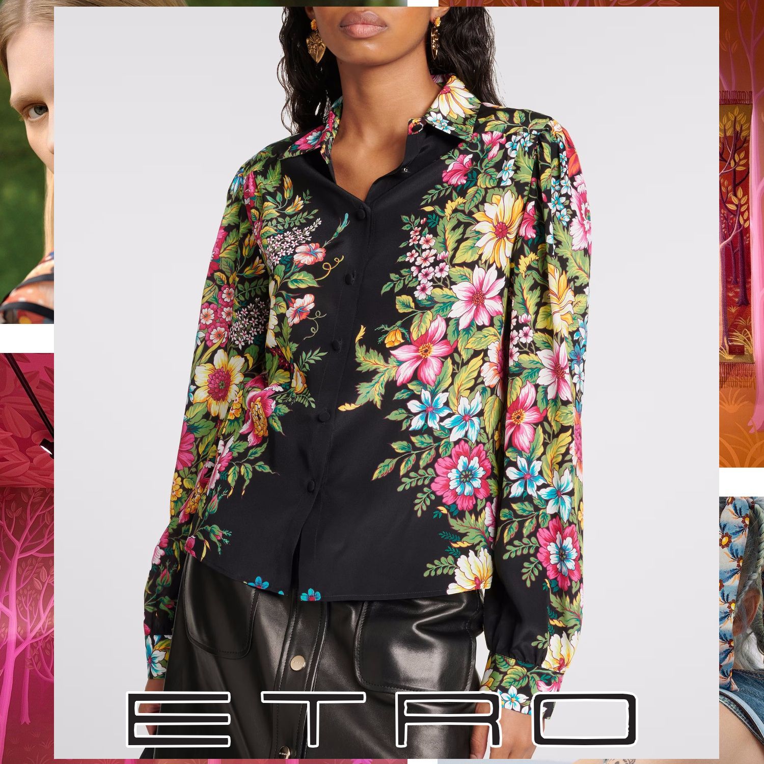 楽天市場】ETRO(エトロ) サイズ:XS 花柄 コットン長袖シャツ