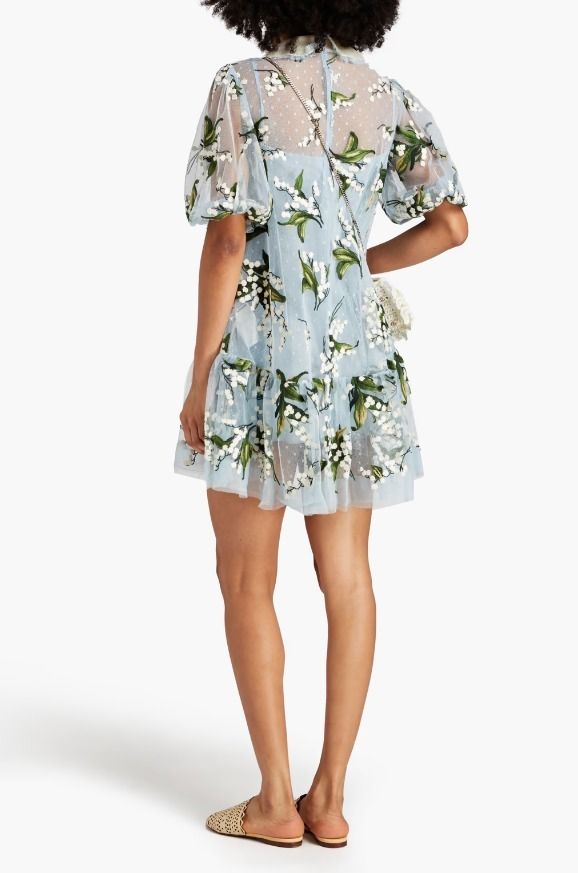 関送込【RED VALENTINO】花柄 ドットチュール ミニワンピース 関送込【RED VALENTINO】花柄 ドットチュール ミニワンピース