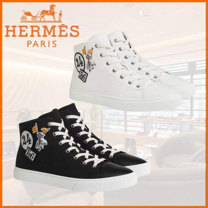 ☆刺繍ワッペンがアクセント☆HERMES Illico スニーカー (HERMES