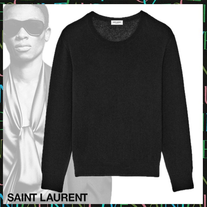 Saint Laurent 24SS《セーター》カシミヤ/シルク ブラック 直営