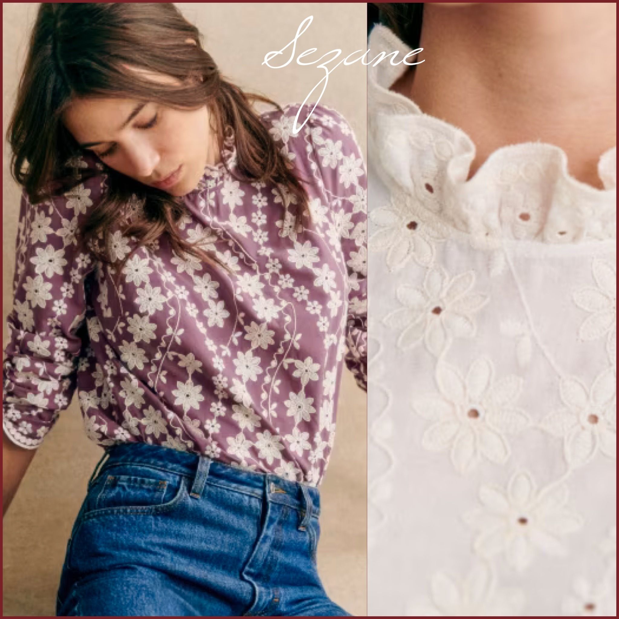 sezane/セザンヌ】レースブラウス