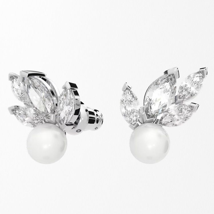 美品SWAROVSKI　スワロフスキー　リーフピアス Louison シルバー SWAROVSKIスワロフスキー Louison Pearl ピアス 追跡送料関税込