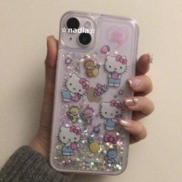 国内発送【HIGH CHEEKS】Cherry Hello kitty Glitter Caseケース 新作☆国内発送【HIGH CHEEKS】Hello Kitty Glitter Case ケース
