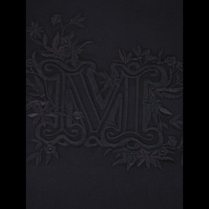 ☆【関税/送料無料】Max Mara*ロゴ刺繍 クルーネック T シャツ