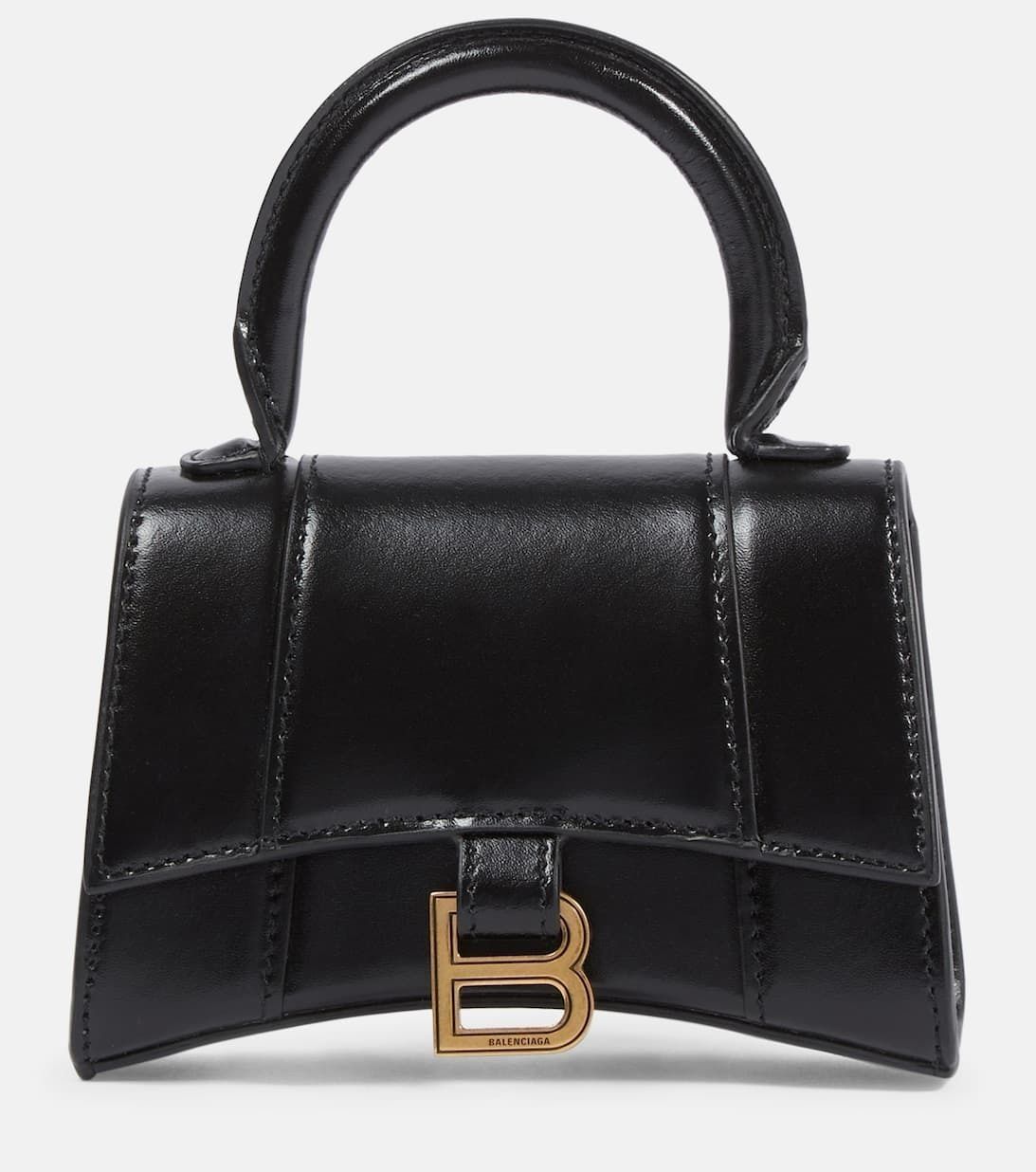 国内配送【BALENCIAGA】Hourglass ミニレザークロスボディバッグ