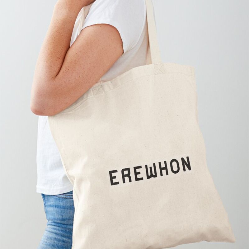 【大人気LAセレブ御用達】EREWHON コットンショッピングトート 大人気LAセレブ御用達】EREWHON コットンショッピングトート