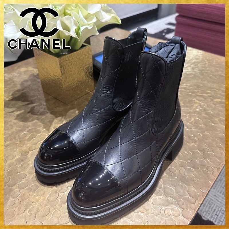 CHANEL/2023-24AW/ショートブーツ/マトラッセ/36（23