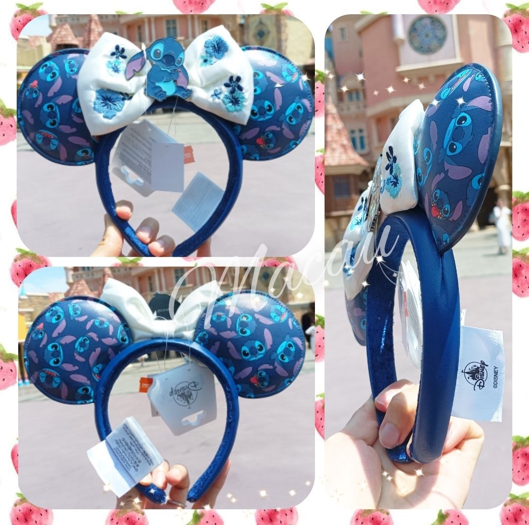 香港ディズニー新作☆スティッチ 総柄リボンカチューシャ