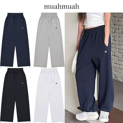 ●muahmuah● Stitch Logo String Jogger Pants Black _MUP24101 STITCH LOGO STRING JOGGER PANTS [BLACK] - muahmuah | 60