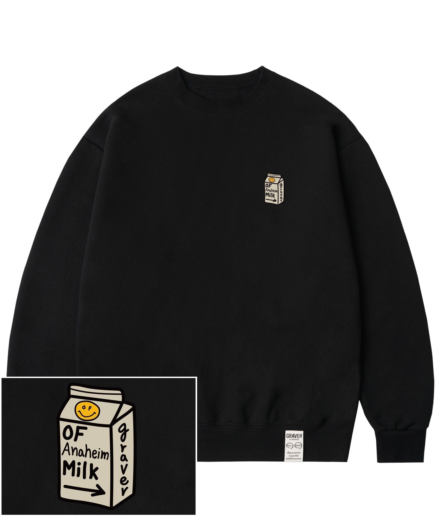 [GRAVER]★DOT SMILE SMALL MILK PACK SWEATSHIRT GRAVER]☆DOT SMILE SMALL MILK PACK SWEATSHIRT (GRAVER