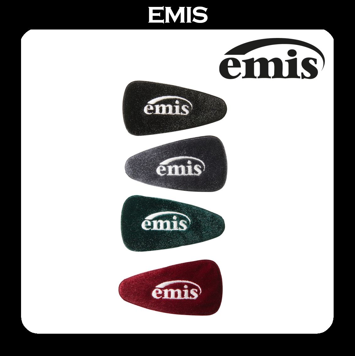 ヘアアクセサリー EMIS GLITTER VELVET WIDE HAIRPIN EMIS☆韓国人気 GLITTER VELVET WIDE HAIRPIN 2P SET ヘアピン
