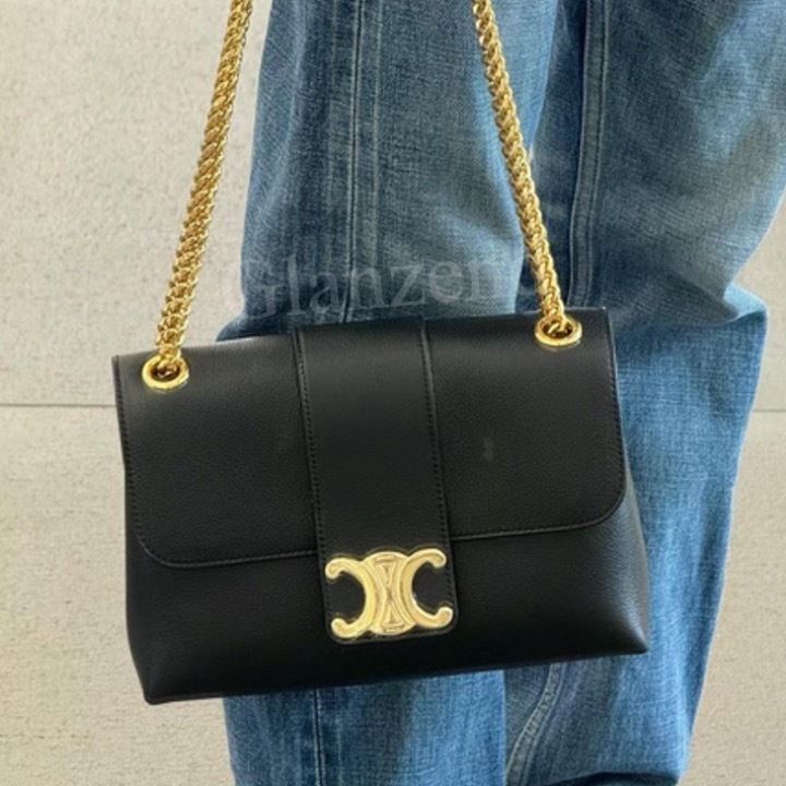CELINE ミディアム CELINE ヴィクトワール バッグ / デニム 上品なデザイン♪【CELINE】ミディアム ヴィクトワール バッグ