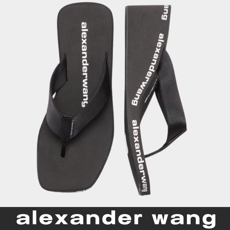 送関込☆【Alexander Wang】フリップフロップAWウェッジサンダル AW Wedge Flip-Flop in BLACK | alexanderwang®