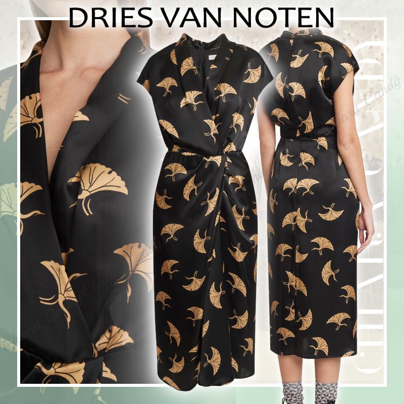 DRIES VAN NOTEN フラワープリント ラップドレス
