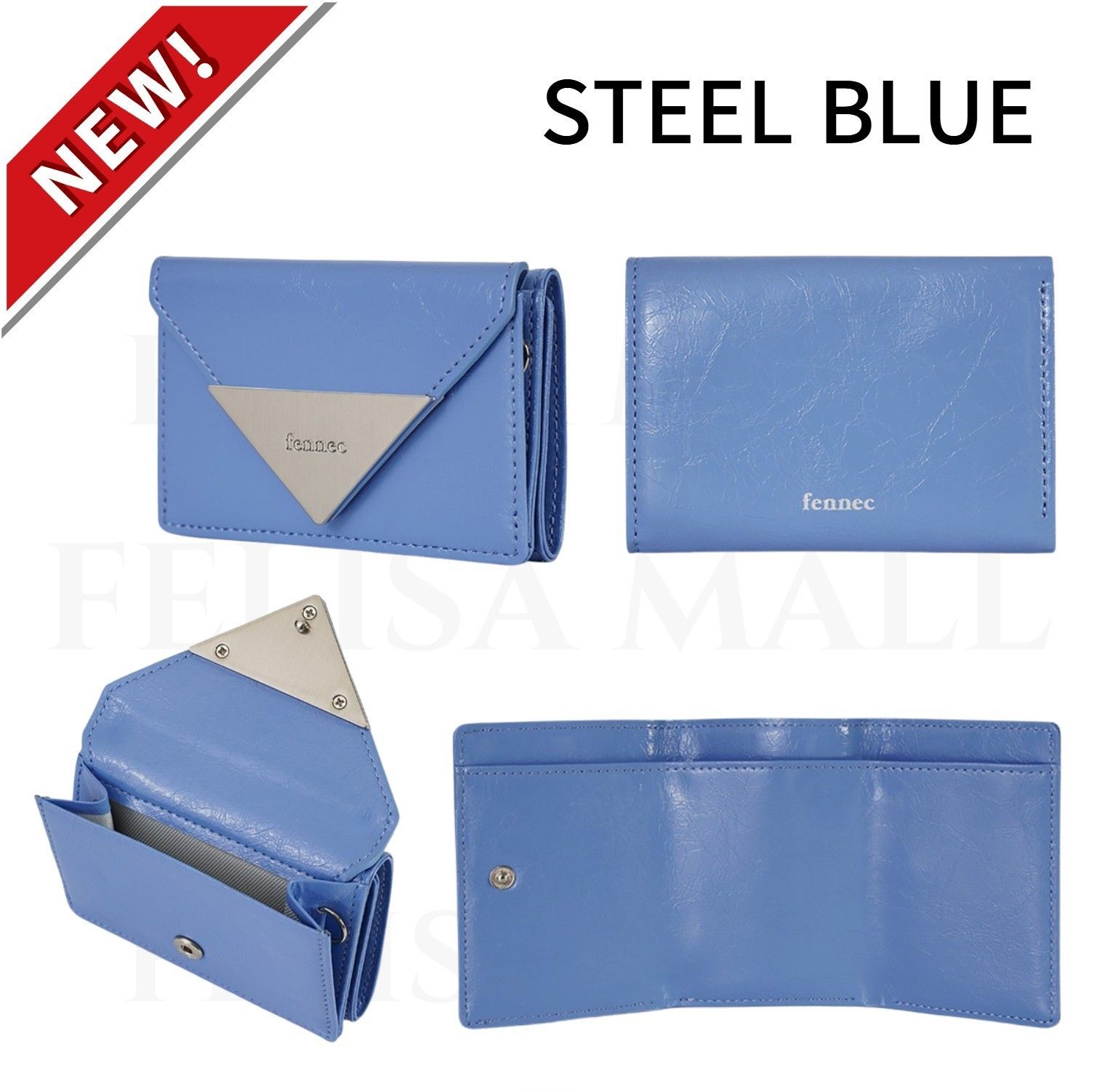 ●Fennec● CRINKLE TRIANGLE TRIPLE WALLET CANDY BLUE FM2PK0 FENNEC] CRINKLE TRIANGLE TRIPLE WALLET D 送料無料 3段財布