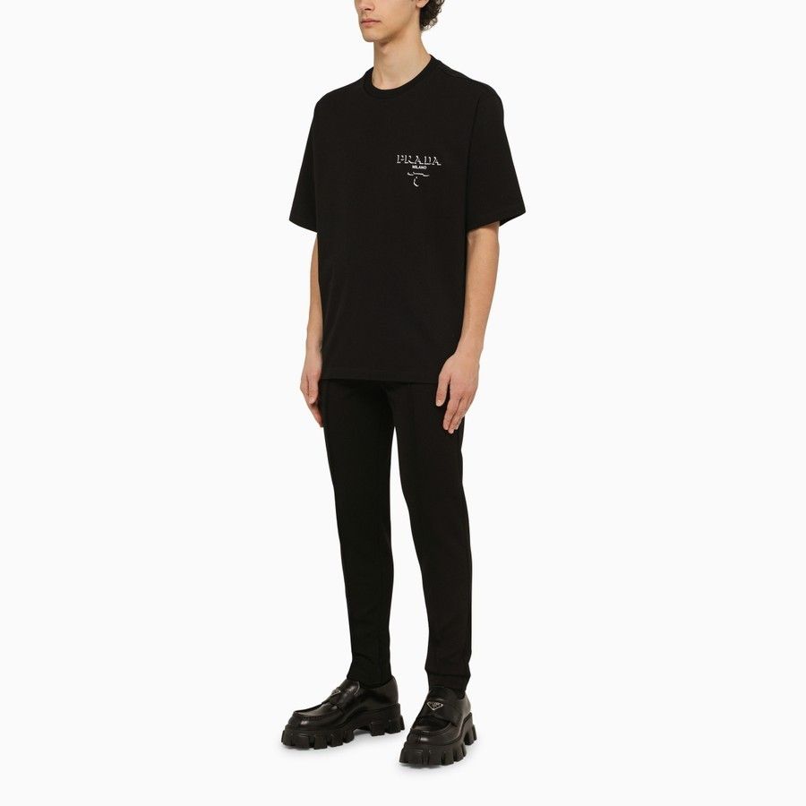 22SS】胸ポケット付 ストレッチシルク Tシャツ◇プラダ◇ (PRADA