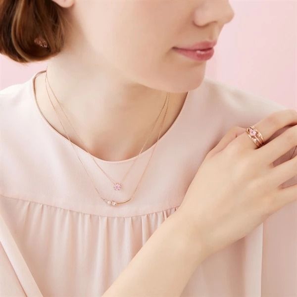 すぐ届く☆canal 4℃ 桜モチーフシルバー リング2本セット 指輪