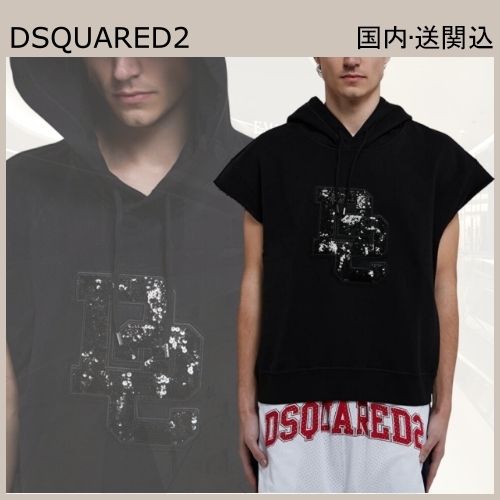 VIP☆DSQUARED2 ノースリーブ スウェットパーカー フーディー (D