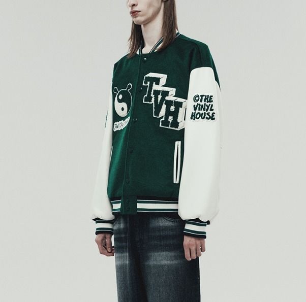 THEVINYLHOUSE YIN YANG VARSITY JACKET 4KS165 (THEVINYLHOUSE