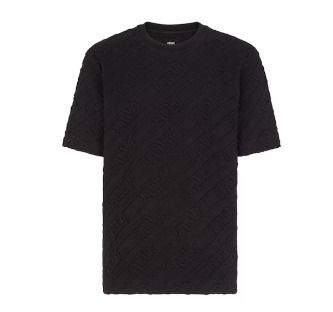 FENDI T-shirt メンズ FFロゴ ブラック Tシャツ (FENDI/Tシャツ