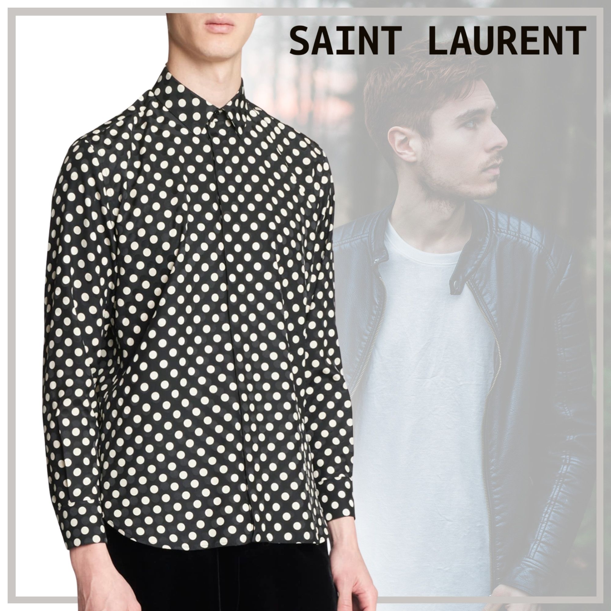 【期間限定！最安値挑戦】 LAURENT SAINT ポルカドットシャツ エディ期 シルク トップス