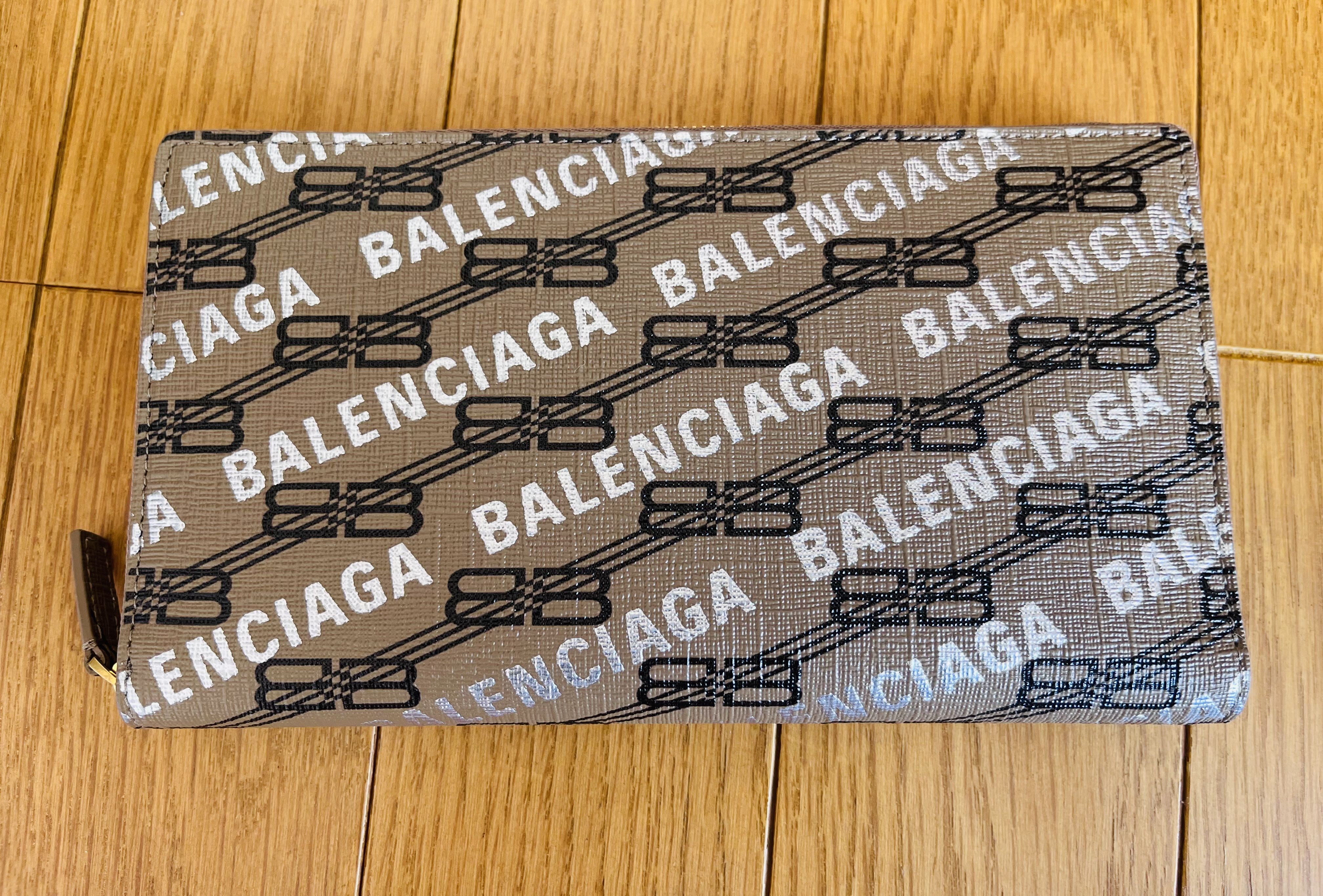 アウトレット】BALENCIAGA☆BBモノグラムラウンドジップ財布
