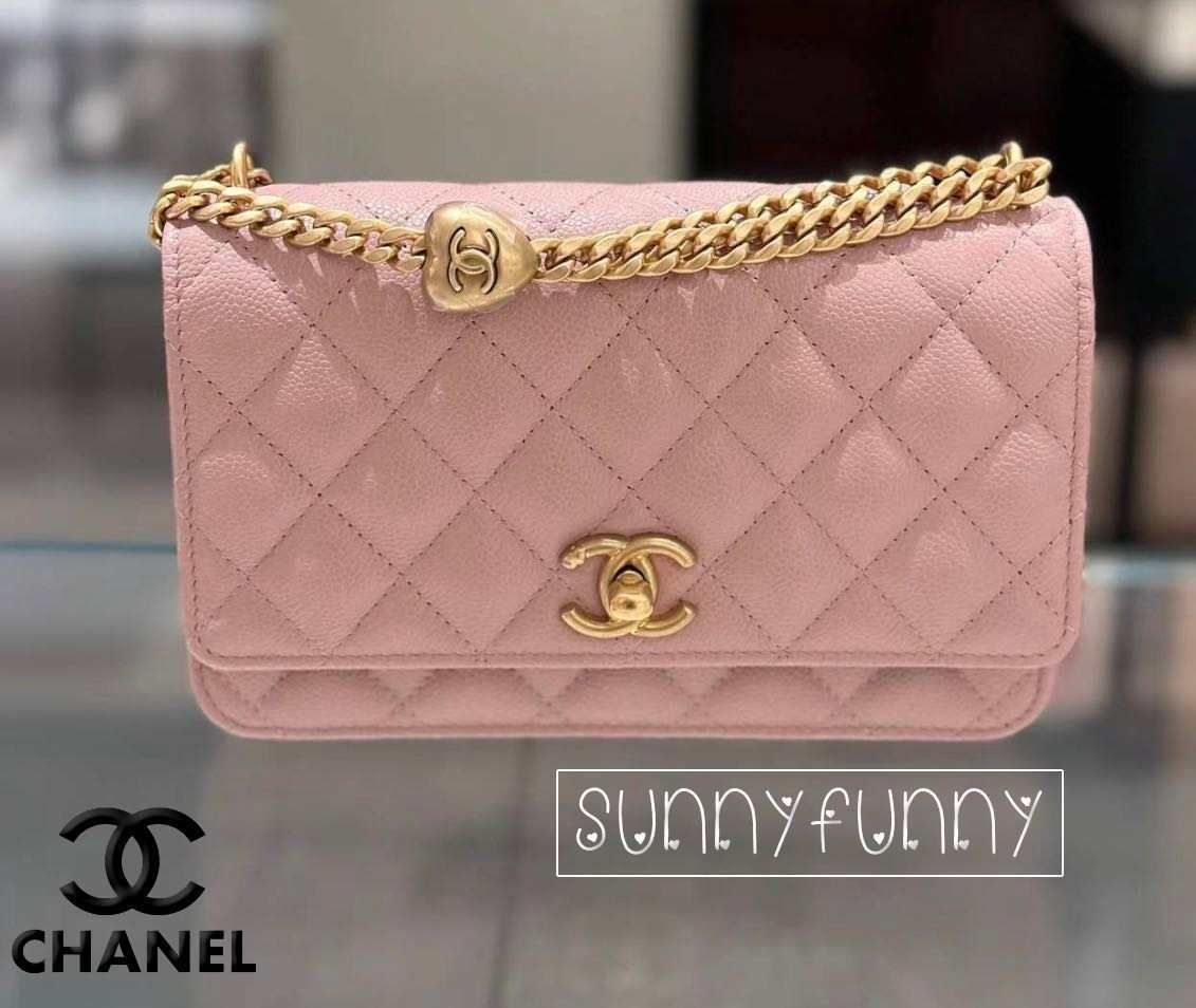 24P☆》CHANEL チェーンウォレット WOC ピンク ハート (CHANEL