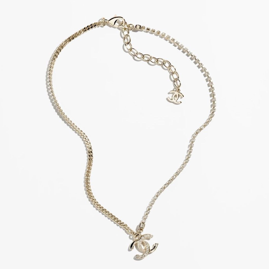 シャネル CHANEL ネックレス ルーペ ペンダント メタル/ガラス