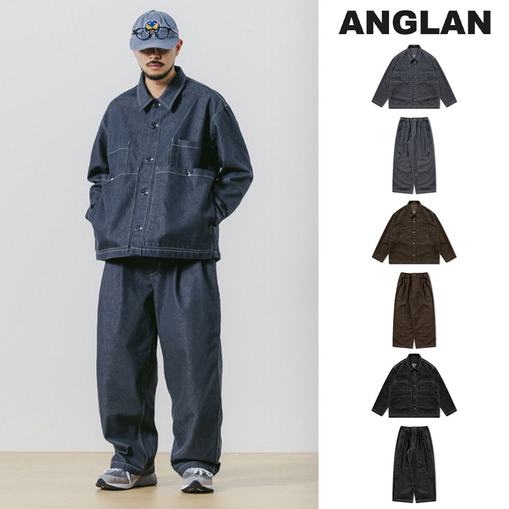 【ANGLAN】Bulky String Denim Set up ANGLAN】Bulky String Denim Set up