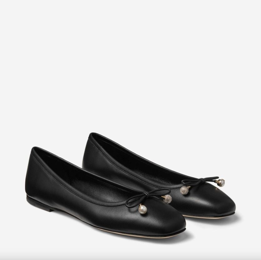 パールとリボンが可愛い♪【Jimmy Choo】Elme フラットシューズ