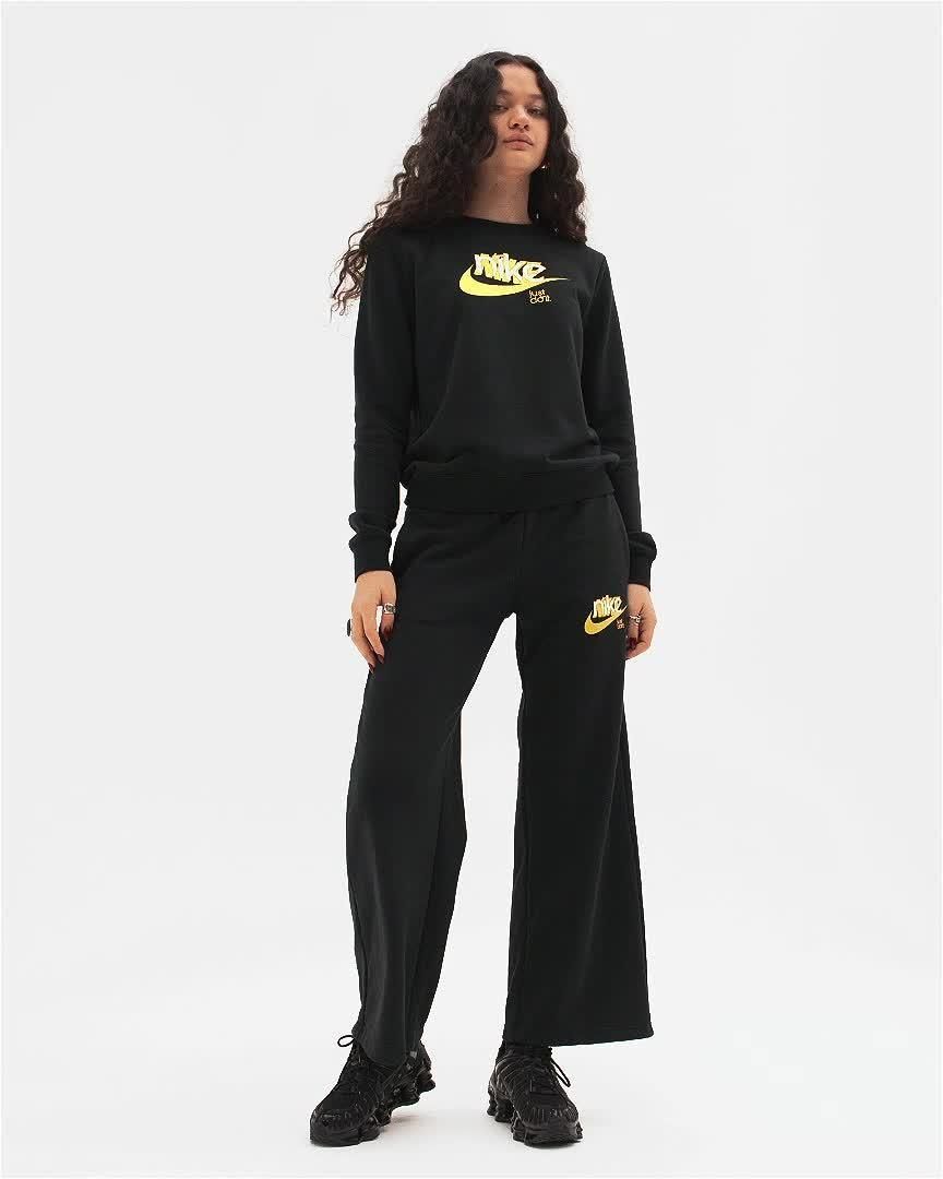 【大人気】★ナイキ★Mid-Rise Wide-Leg French Terry Pants Nike Sportswear Women's Low-Rise Oversized French Terry Open