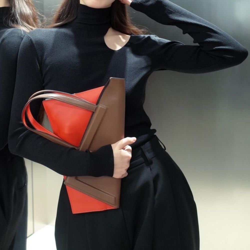 24SS【FENDI】セーター ブラックコットン＆シルクポロネック