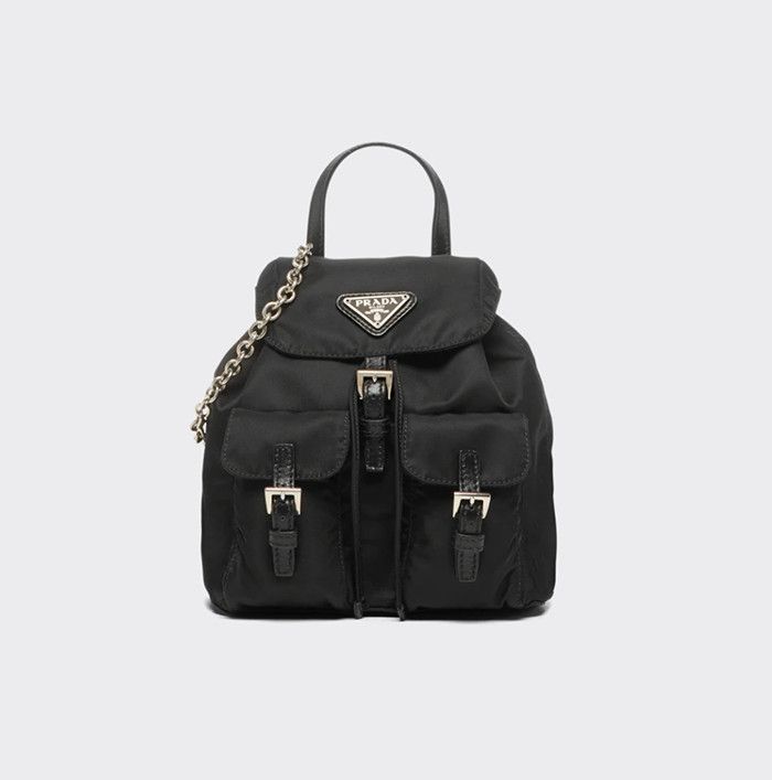 【人気☆】PRADA プラダ バックパック リュック リナイロン PRADA】ベージュ リナイロン＆シアリング バックパック (PRADA