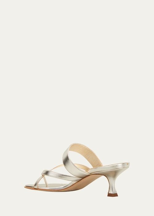 夏の足元に【Manolo Blahnik】『Susa』メタリックレザーサンダル MANOLO BLAHNIK Susa メタリックレザー サンダル | NET-A-PORTER