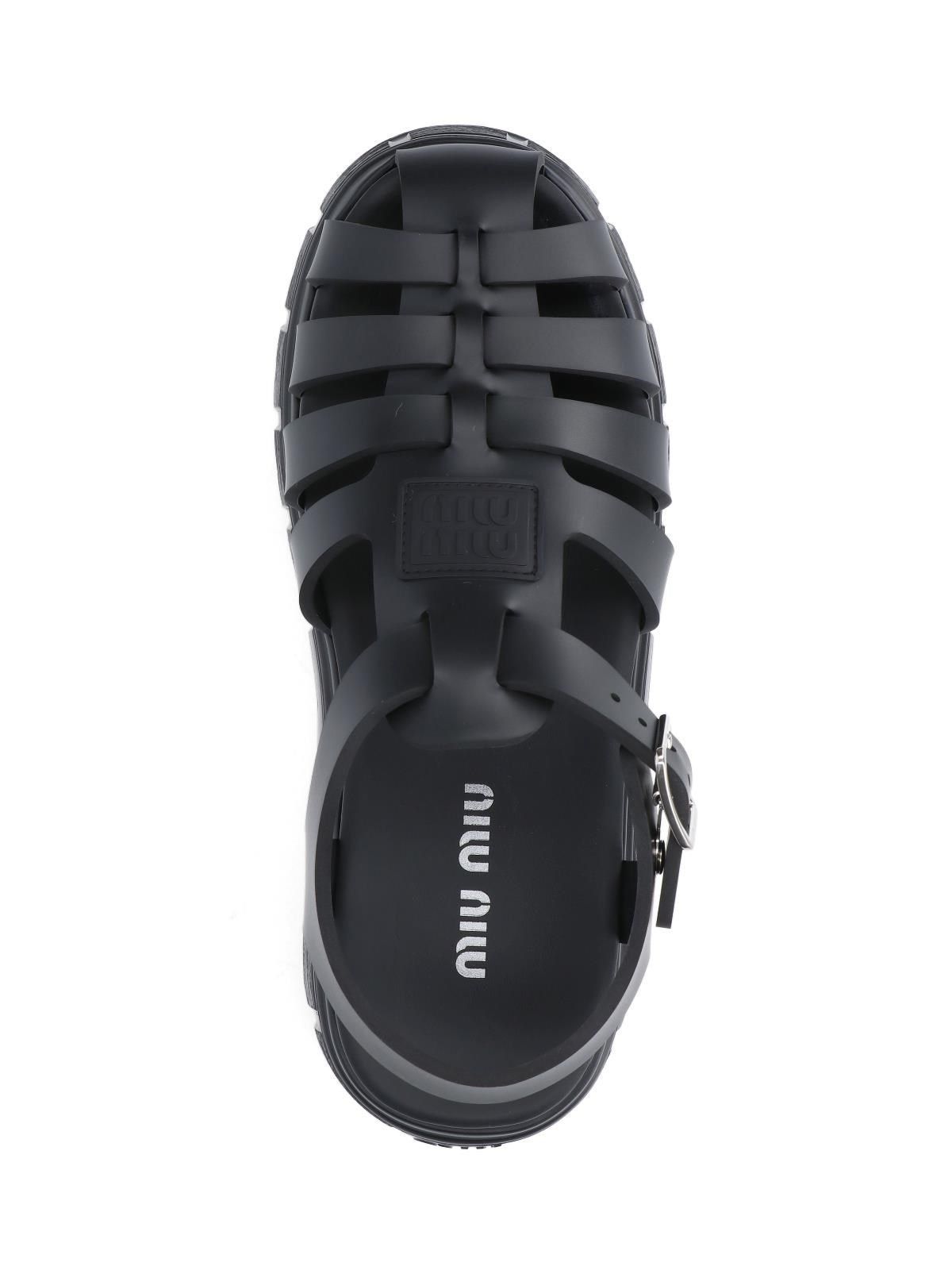 【MIUMIU】国内発送 プラットフォーム 厚底 ケージサンダル EVA 国内発】MIU MIU EVA プラットフォーム ケージサンダル (MiuMiu